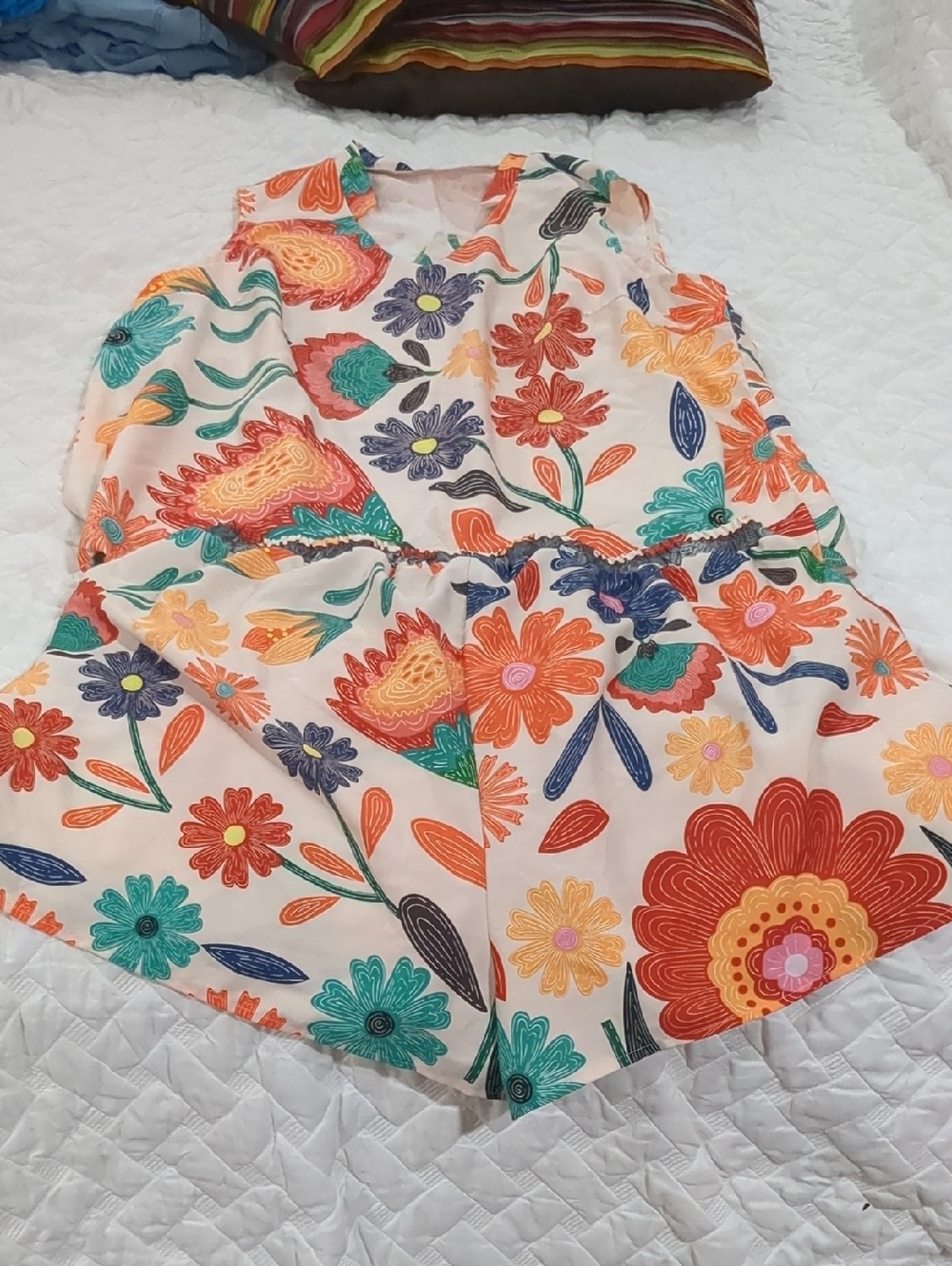 SHEIN Curve Floral Peach and Navy Shorts Set